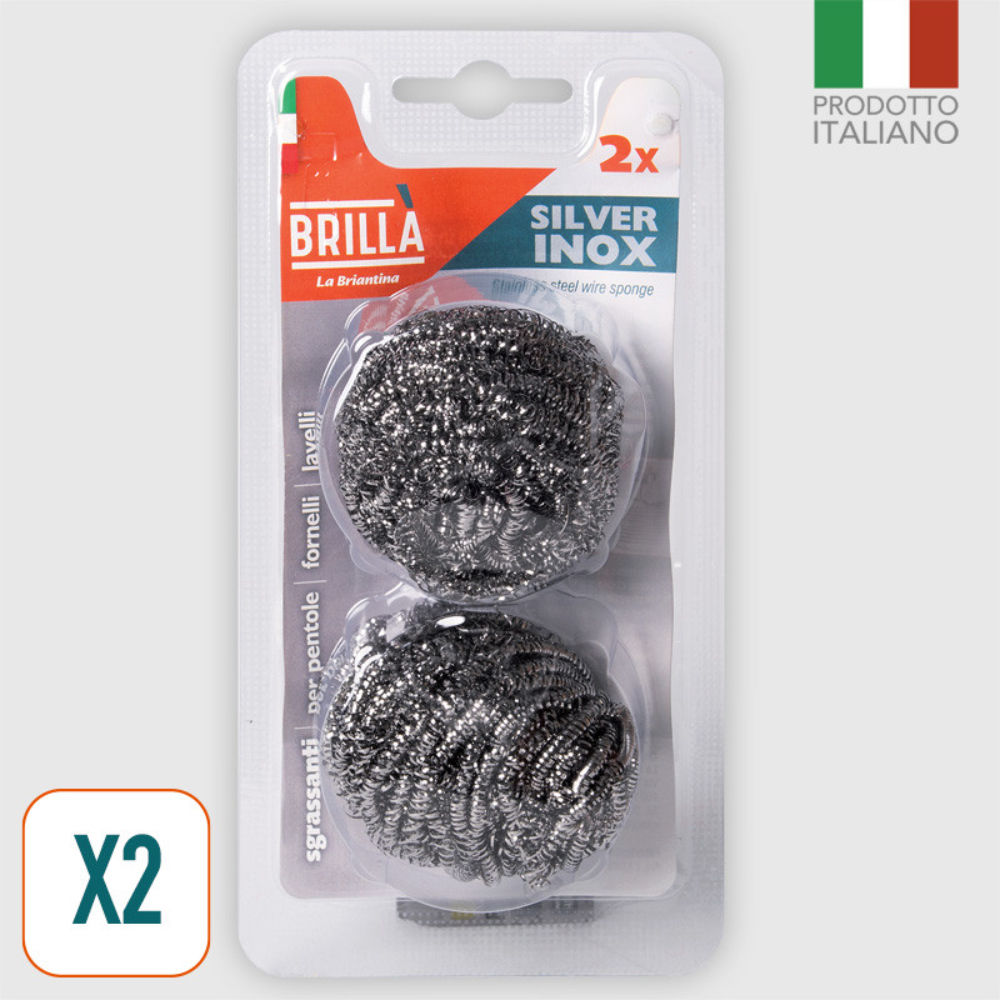 SPUGNETTA LANA SILVER INOX - 2PZBriantina