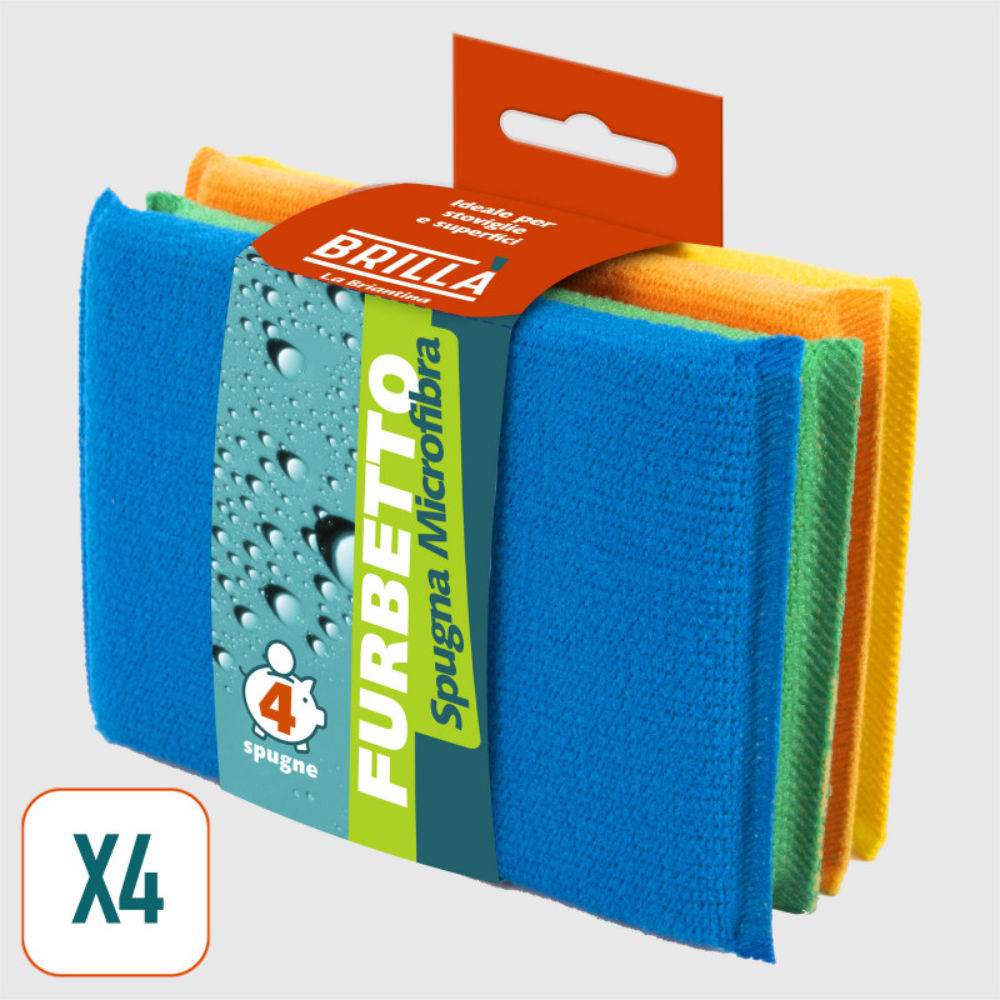 SPUGNA IN MICROFIBRA FURBETTO - 4PZBriantina