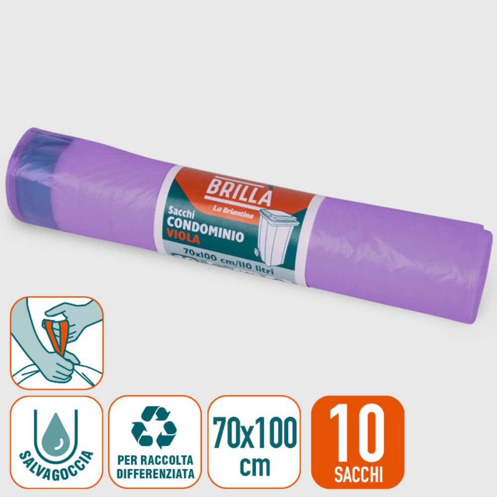 SACCHI CON LACCIO - VIOLA 110L - 10PZBriantina