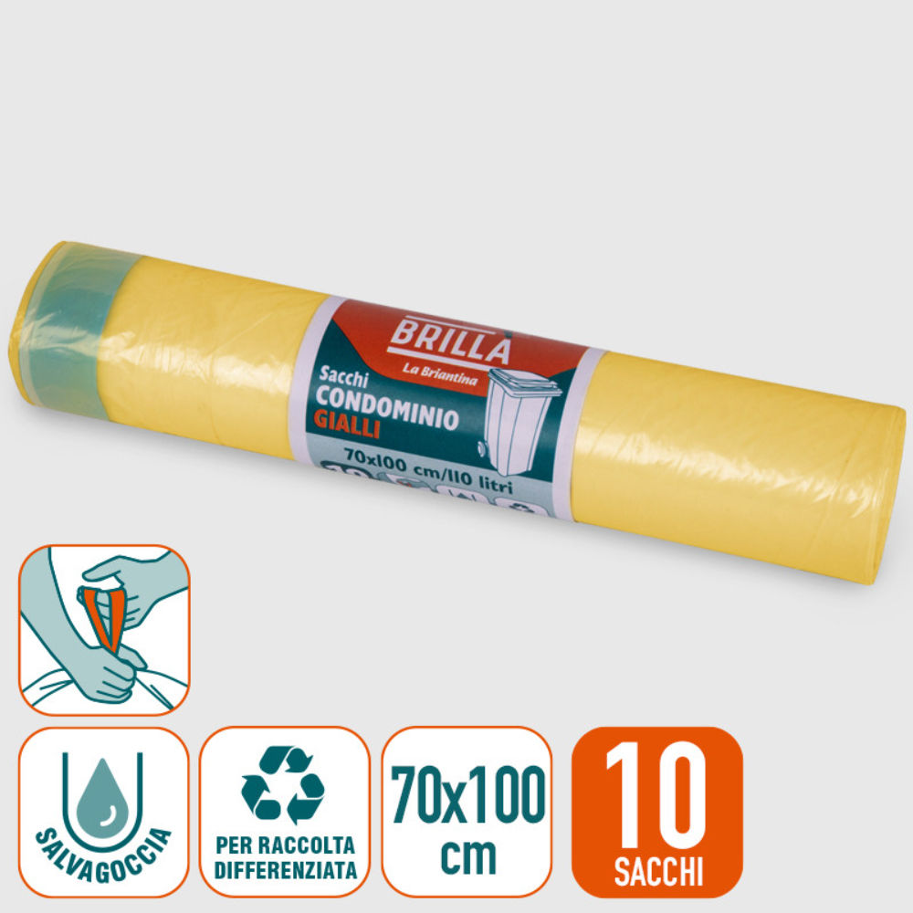 SACCHI CON LACCIO - GIALLI 110L - 10PZBriantina