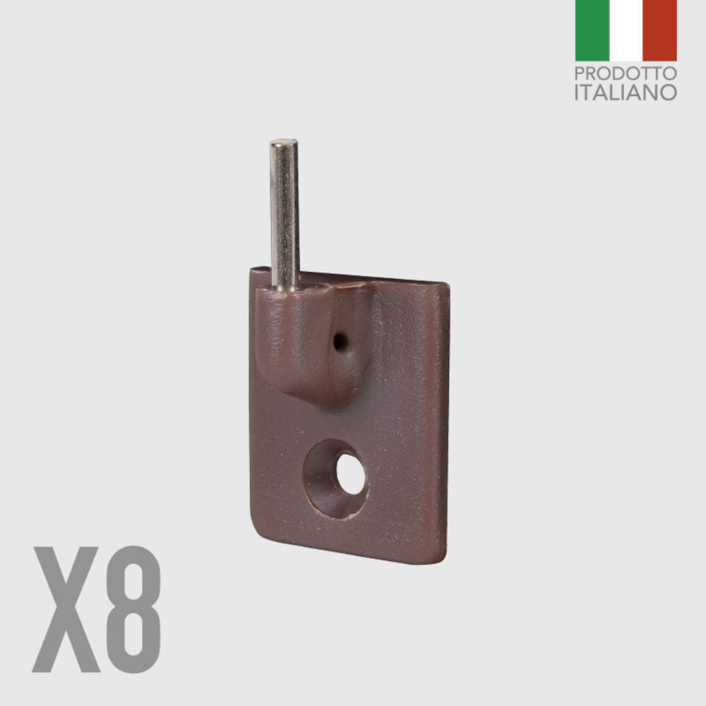 GANCI ADESIVI PER TENDE MARRONI - 8PZBriantina