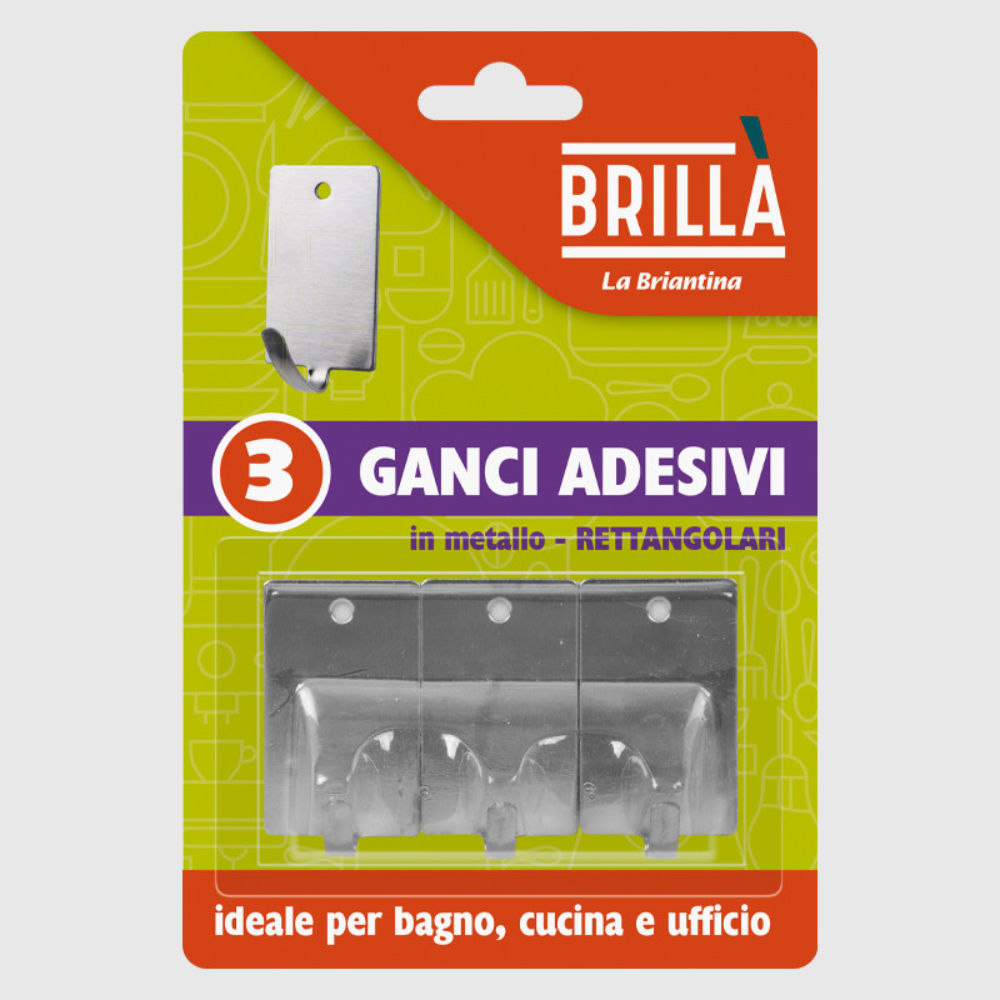 GANCI ACCIAIO RETTANGOLARI - 3PZBriantina