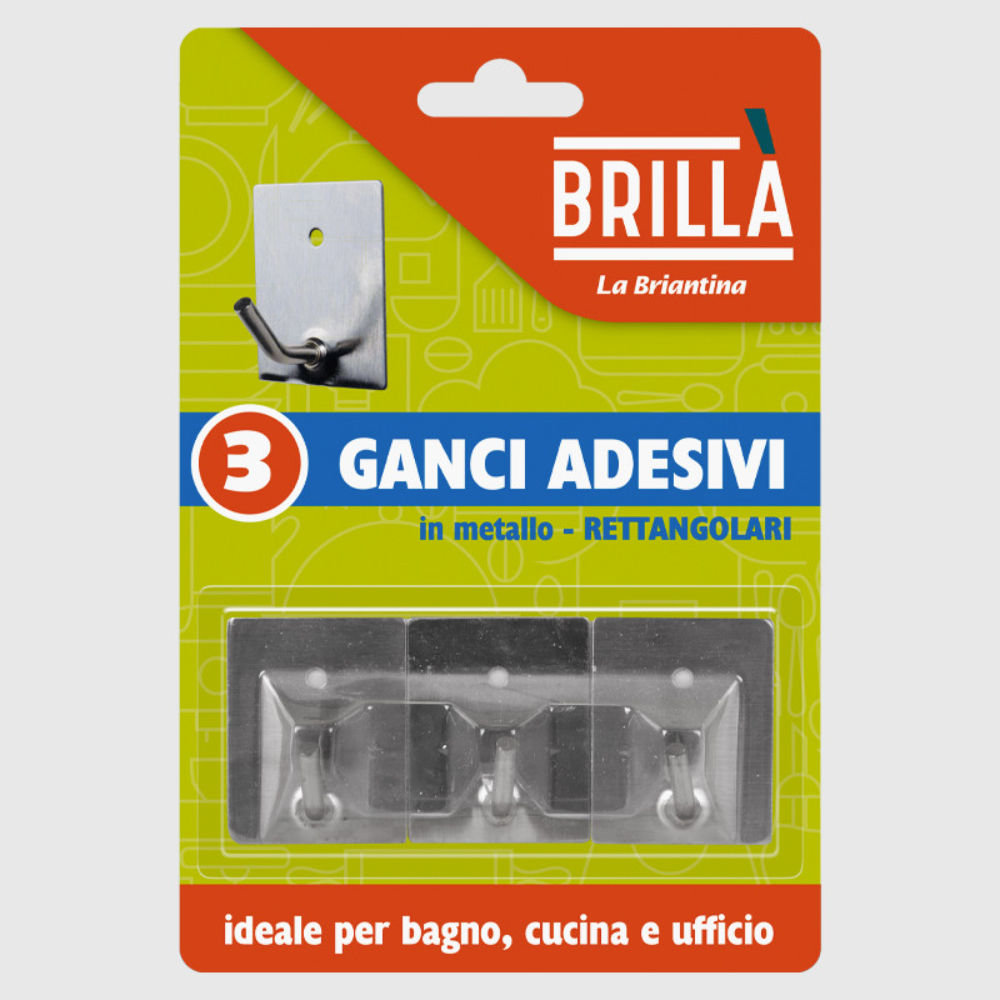 GANCI ADESIVI IN ACCIAIO - 3PZBriantina