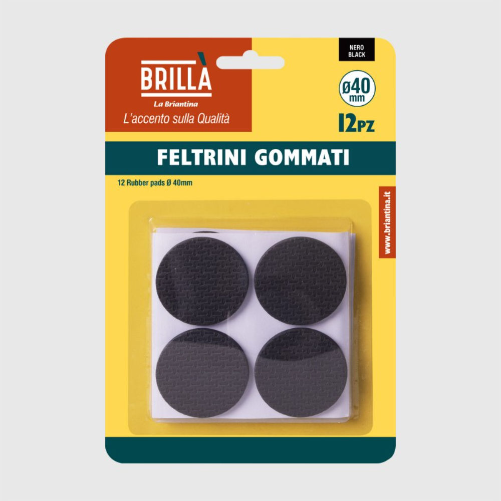 FELTRINI TONDI - GOMMATI 4CM - 12PZBriantina