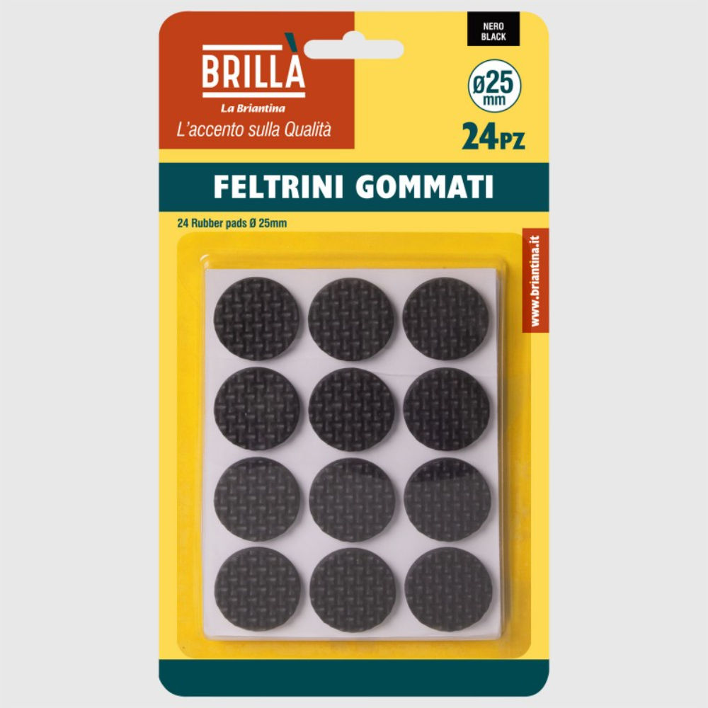 FELTRINI TONDI - GOMMATI 25MM - 24PZBriantina