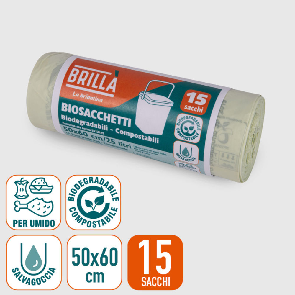 SACCHETTI BIO - UMIDO 25L - 15PZBriantina
