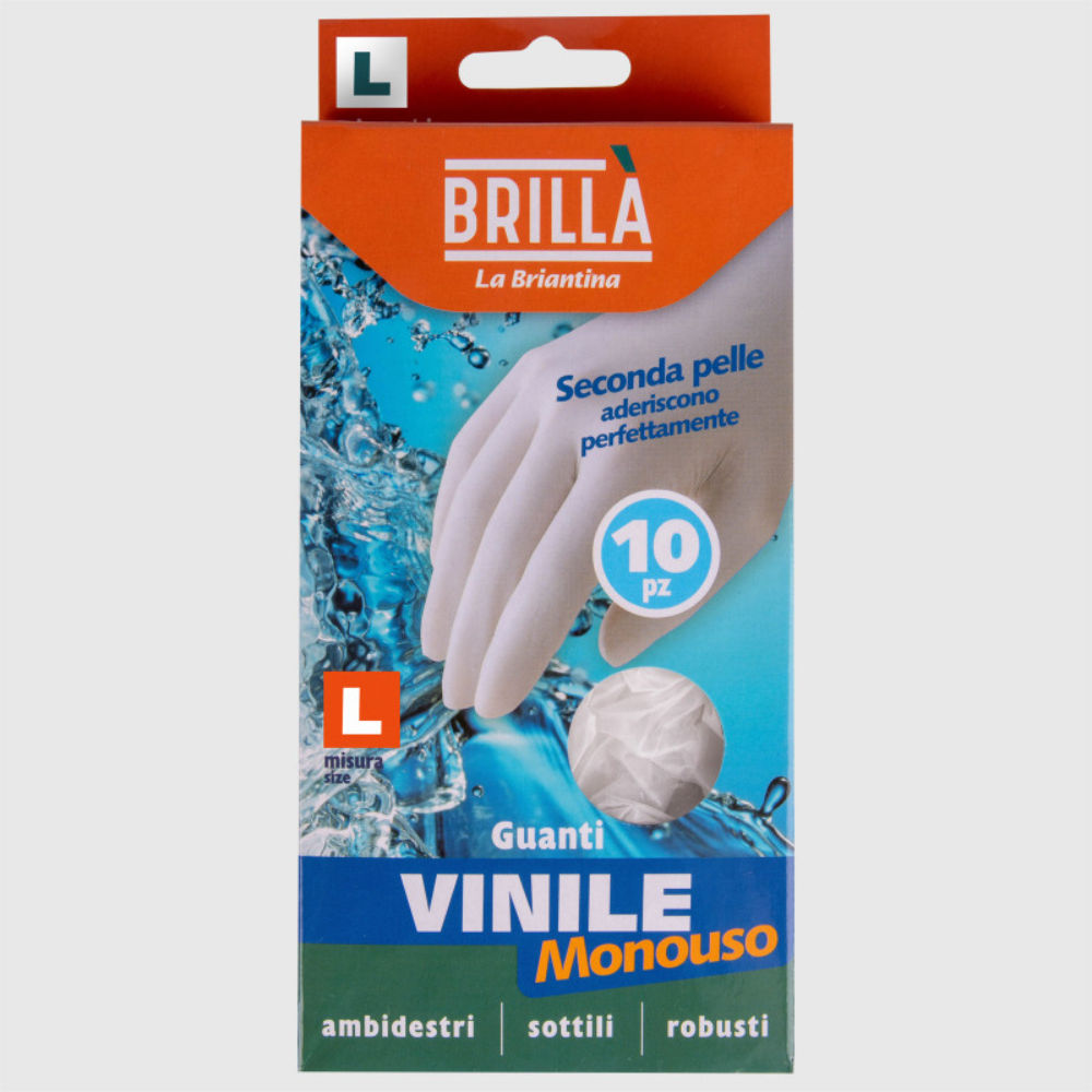 GUANTI IN VINILE MONOUSO - L - 10PZBriantina