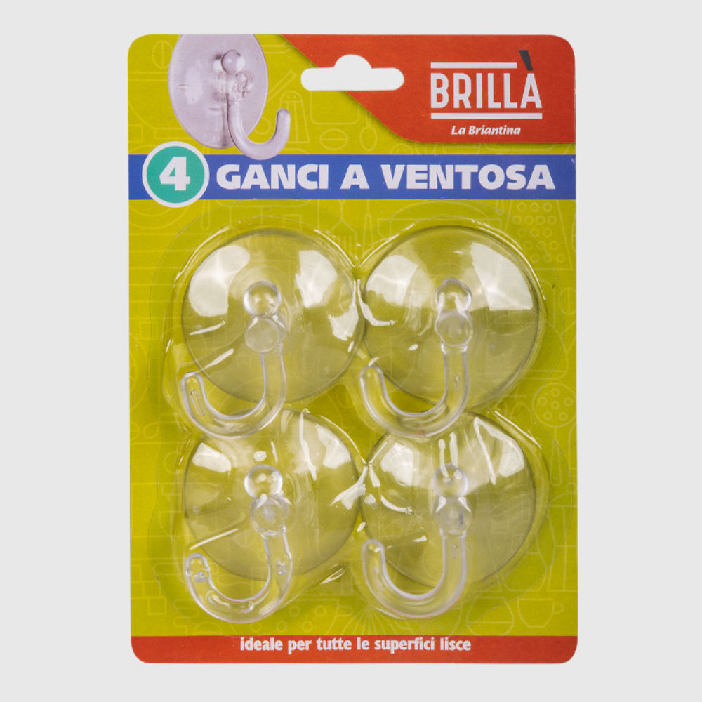 GANCI A VENTOSA TRASPARENTI - 4PZBriantina
