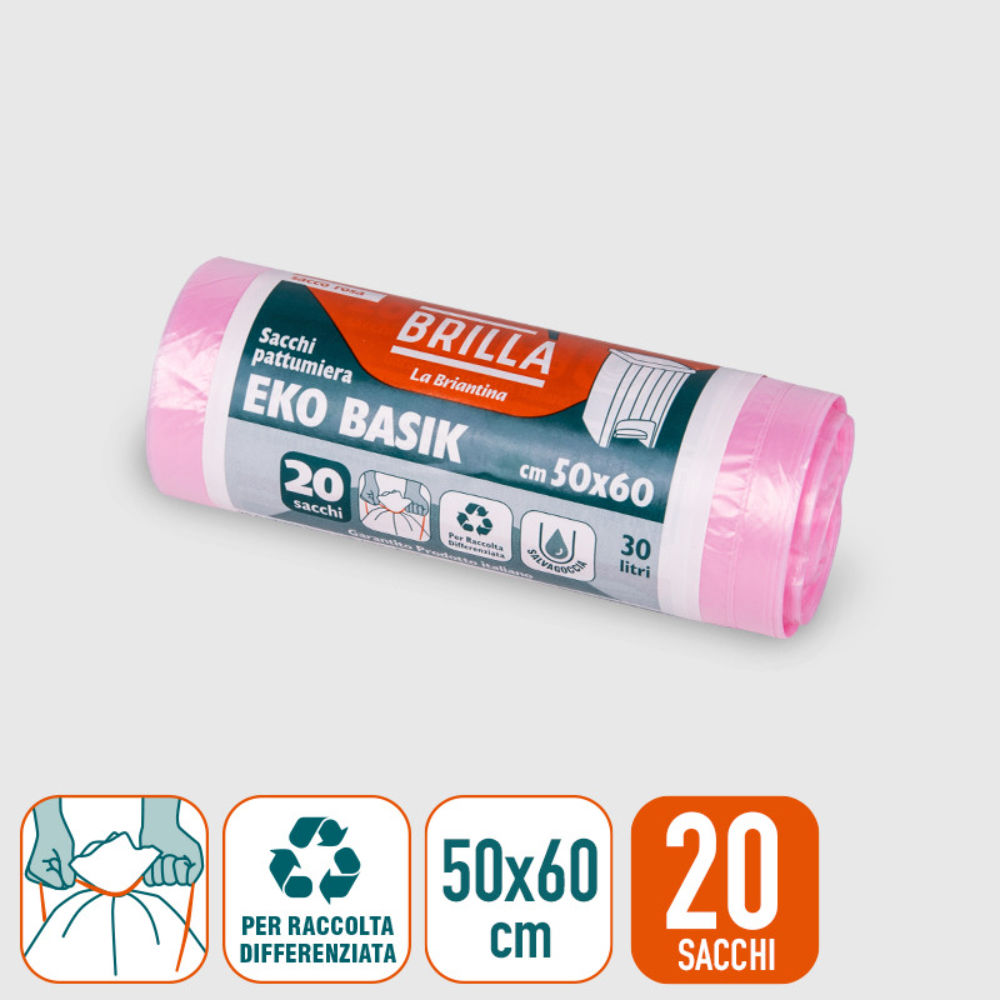 SACCHI SPAZZATURA - ROSA 30L - 20PZBriantina