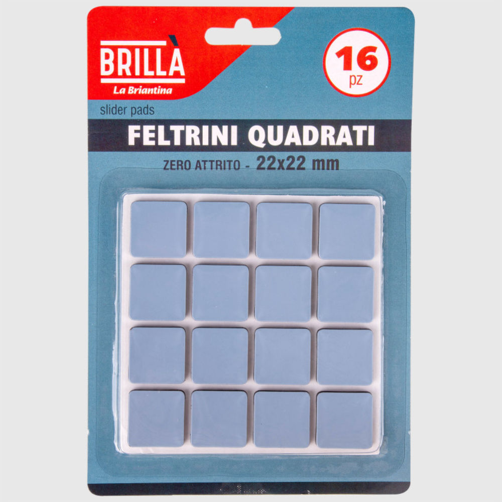 FELTRINI QUADRI ANTIATTRITO 22x22MM - 16PZBriantina