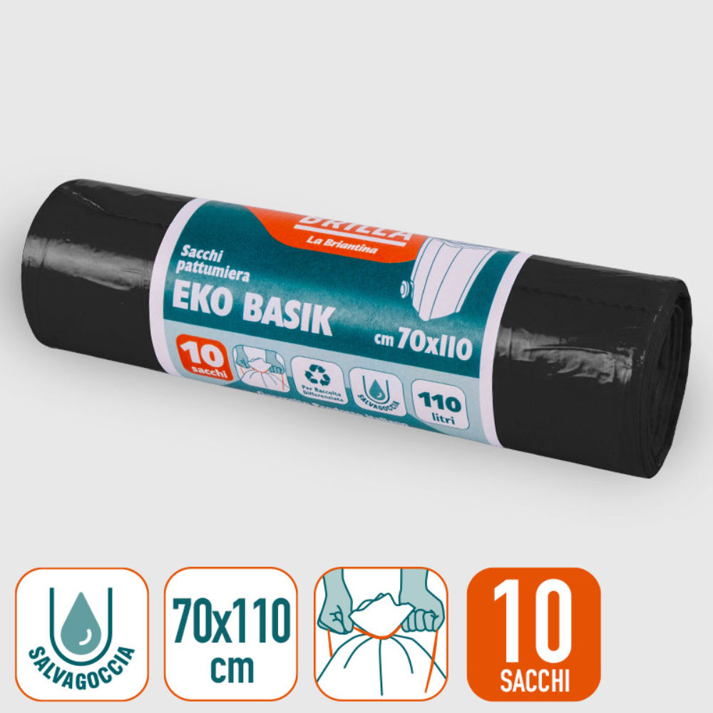 SACCHI SPAZZATURA - NERI 110L - 10PZBriantina