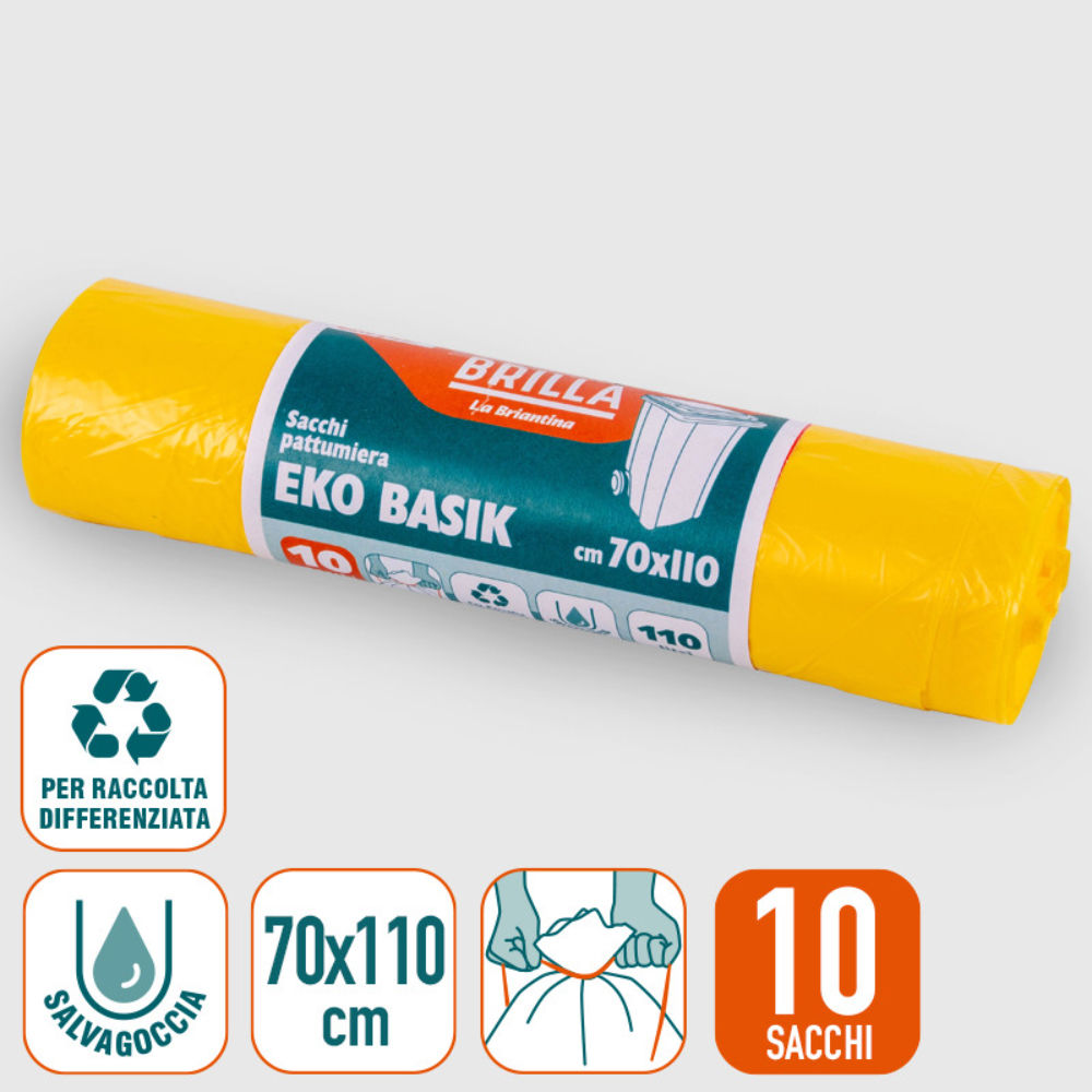 SACCHI SPAZZATURA - GIALLI 110L - 10PZBriantina