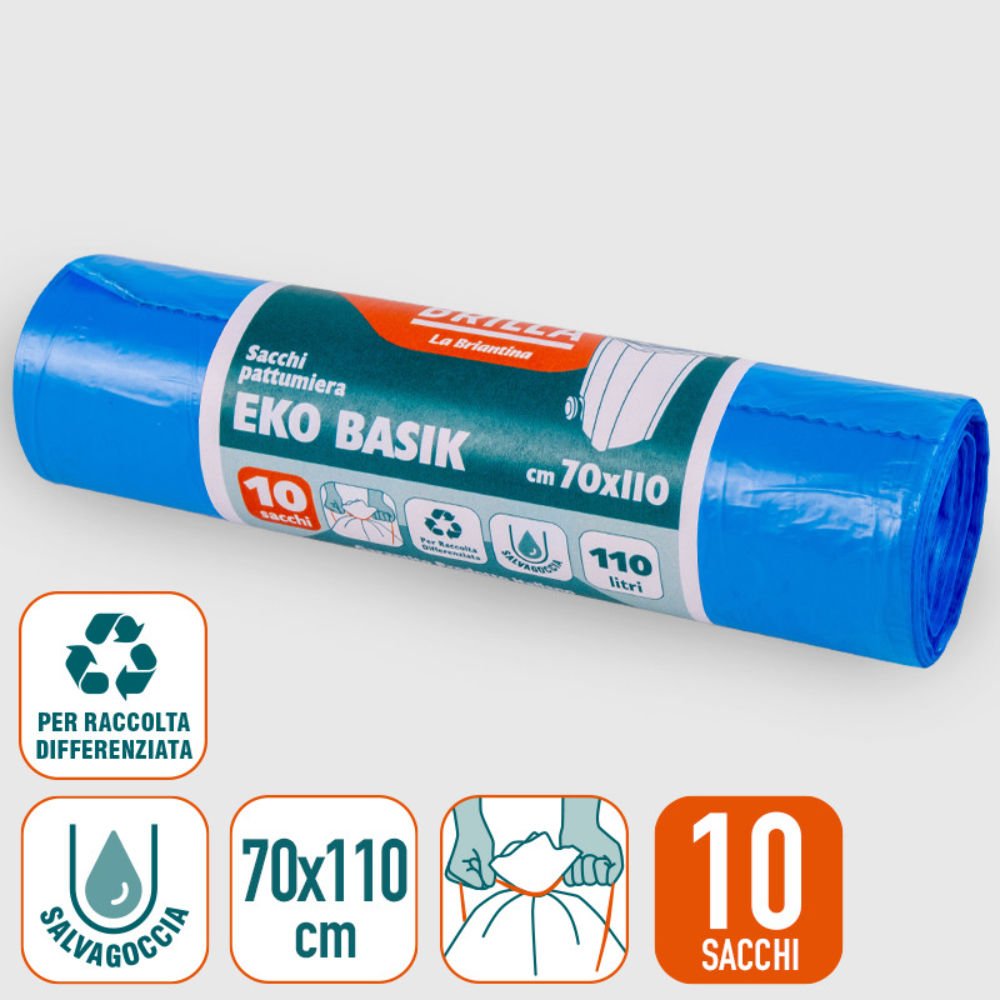 SACCHI SPAZZATURA - AZZURRI 110L - 10PZBriantina
