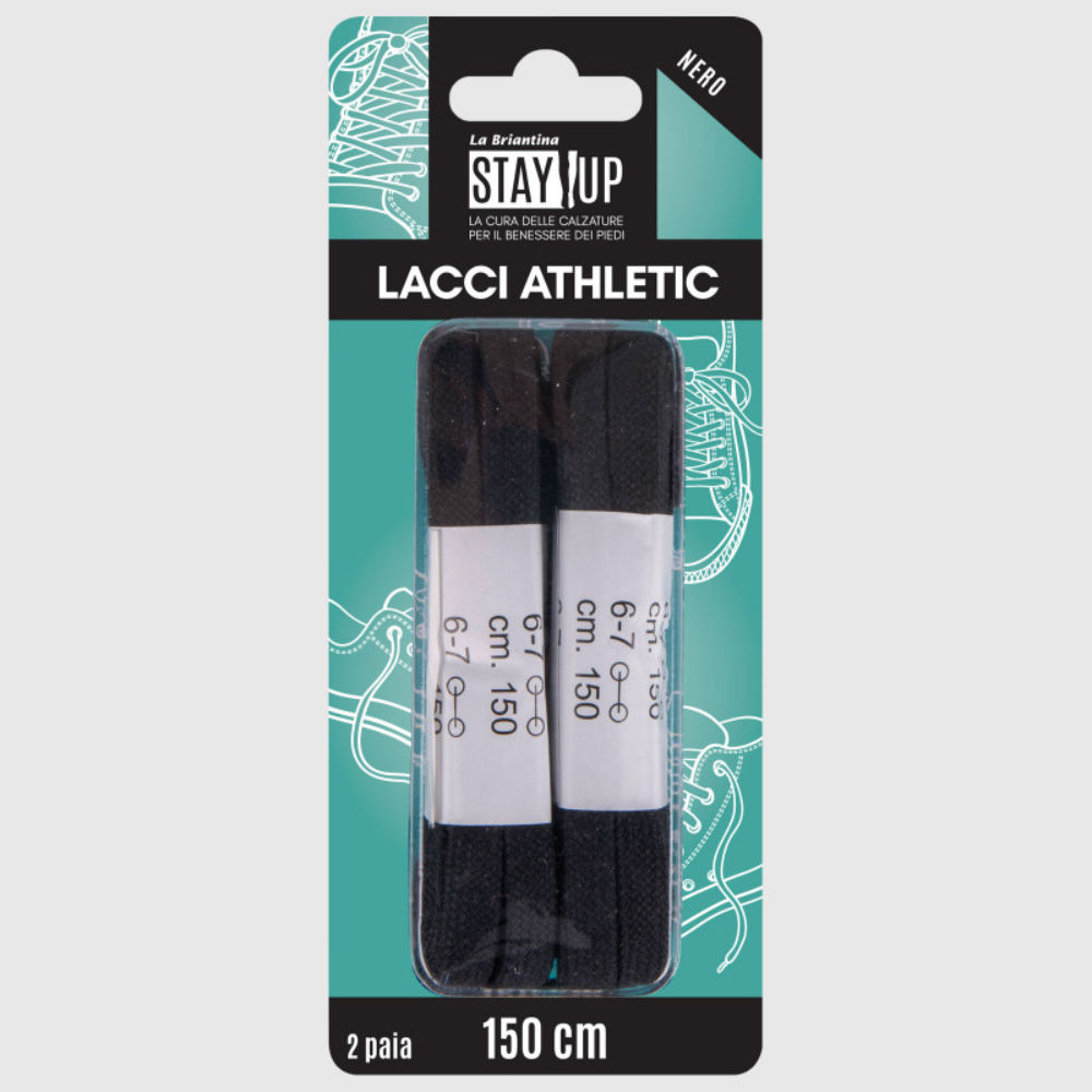 LACCI PIATTI 150 CM 2 PAIA NERIBriantina
