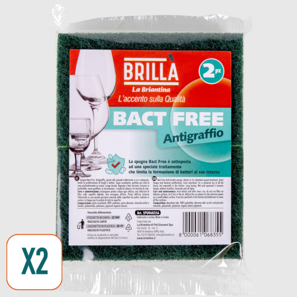 SPUGNA ANTIGRAFFIO E ANTIBATTERI - 2PZBriantina