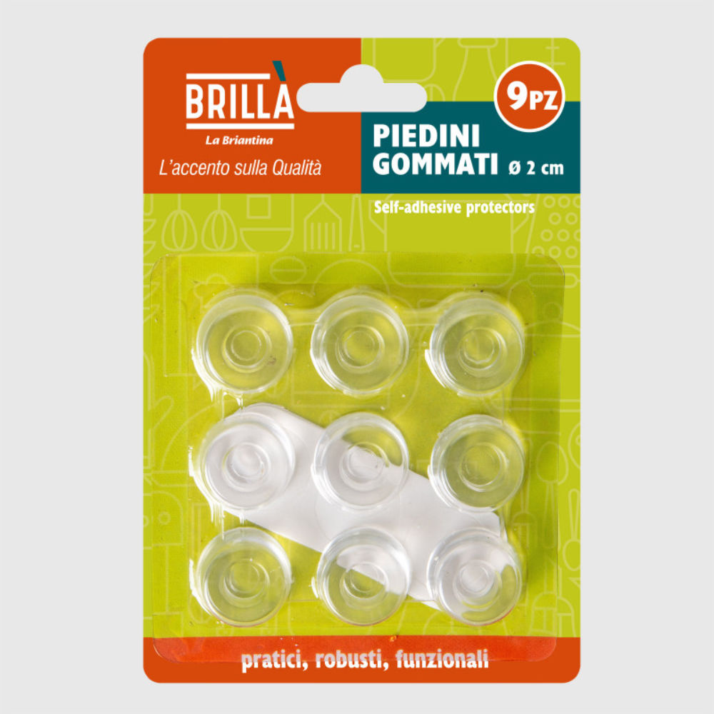 PIEDINI GOMMATI TRASPARENTE - 9PZBriantina