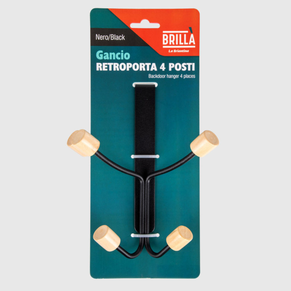 GANCIO RETROPORTA 4 POSTI - NEROBriantina