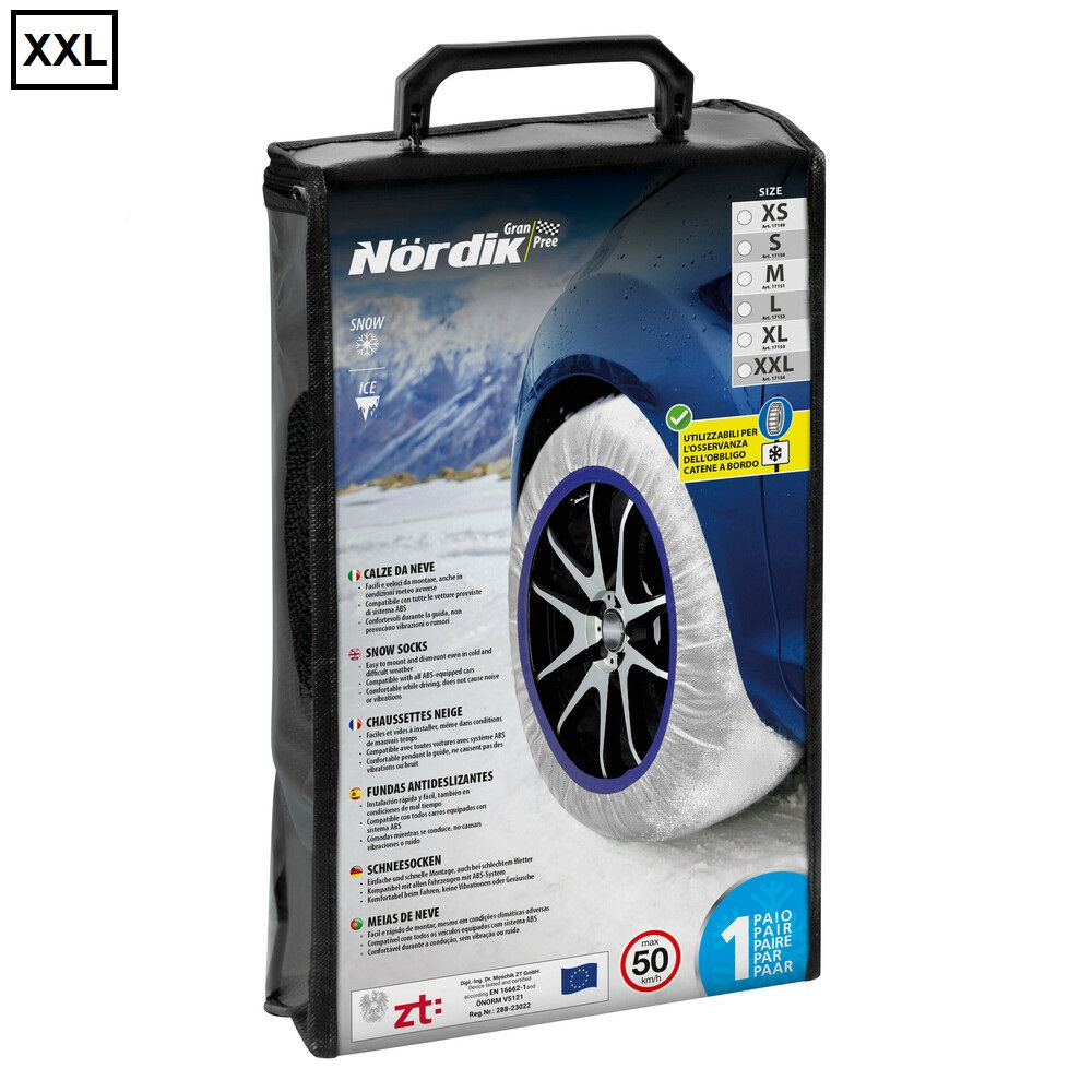 Nordik - 2 Calze da Neve per Auto - Taglia GP-XXLGran Pree