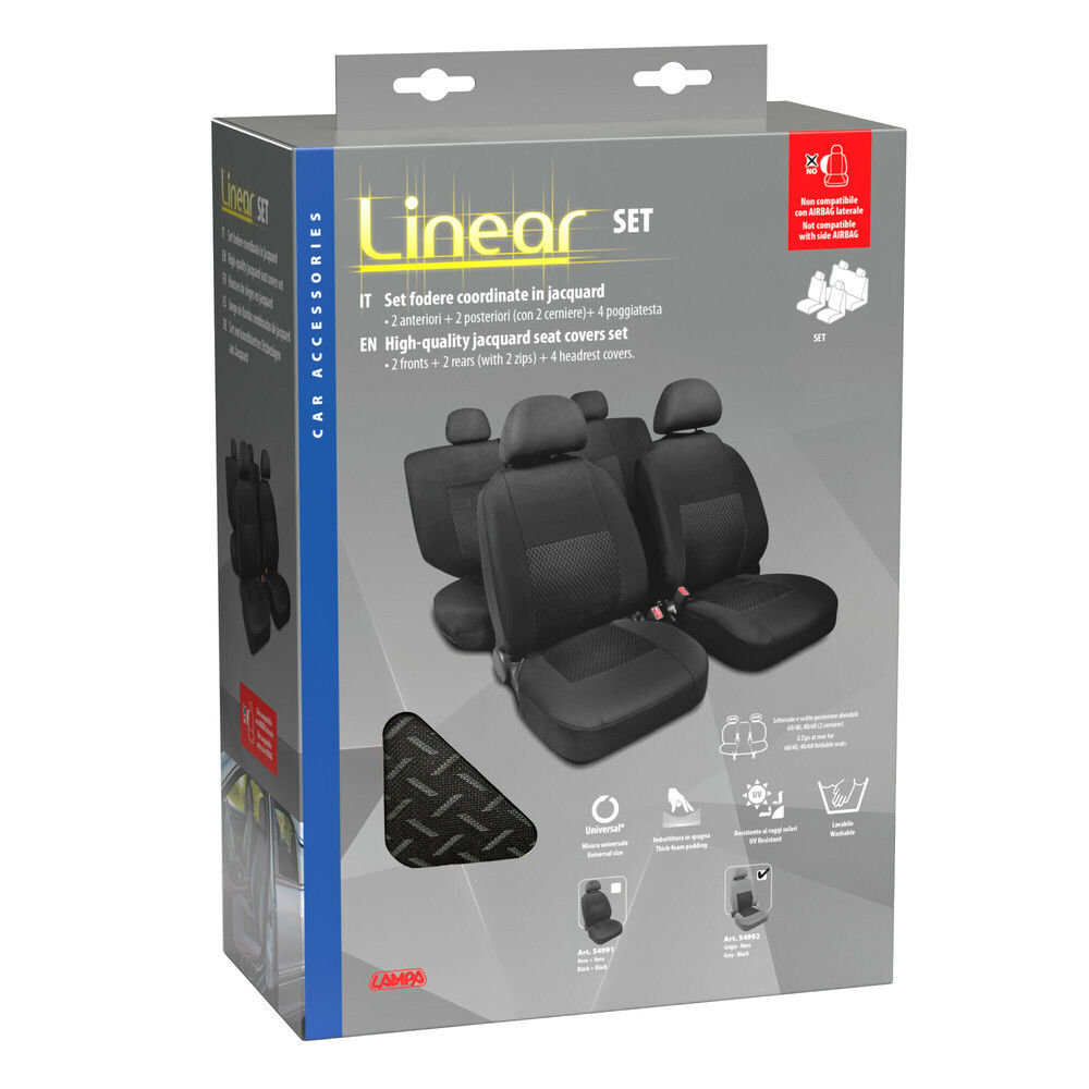 SET FODERE AUTO COORDINATE LINEAR GRIGIOLampa