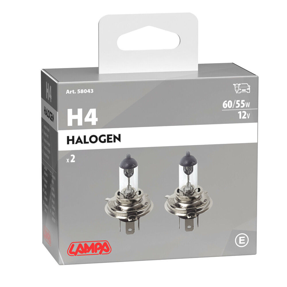 Lampada Alogena 12V - H4 - 60/55W - P43t - 2pzLampa