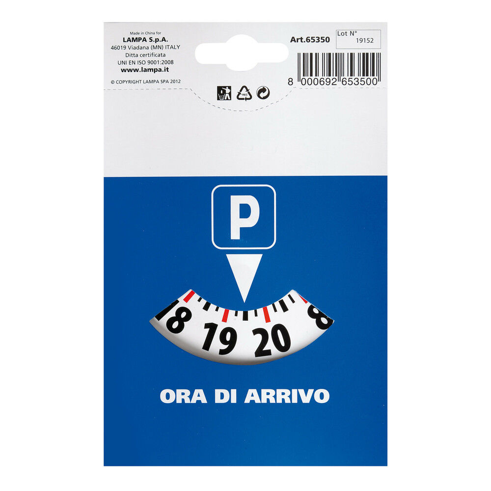 DISCO ORARIO EUROPEO IN CARTONCINOLampa