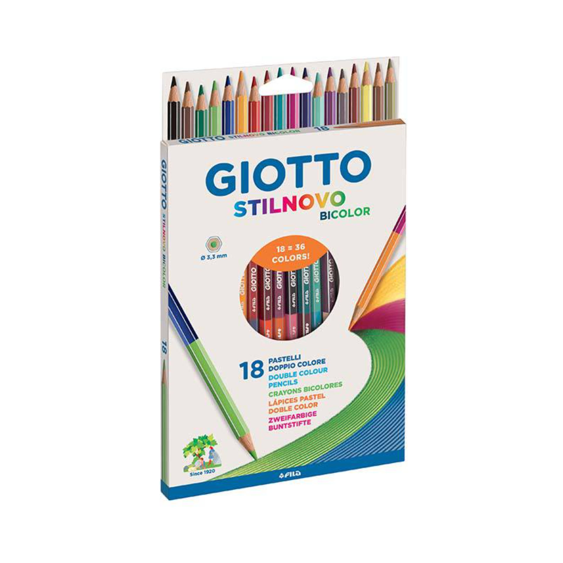 PASTELLO STILNOVO BICOLOR SCATOLA 18 COLORI  2572Bic