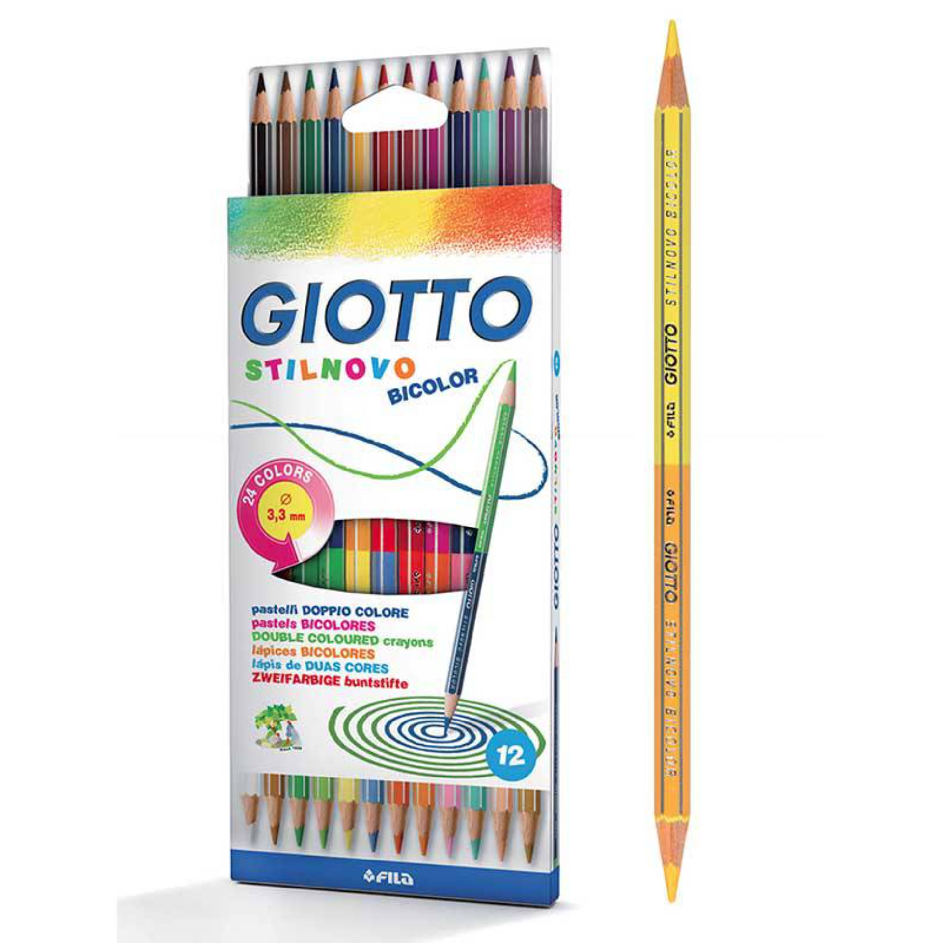 PASTELLO STILNOVO BICOLOR SCATOLA 12 COLORI  2569Bic