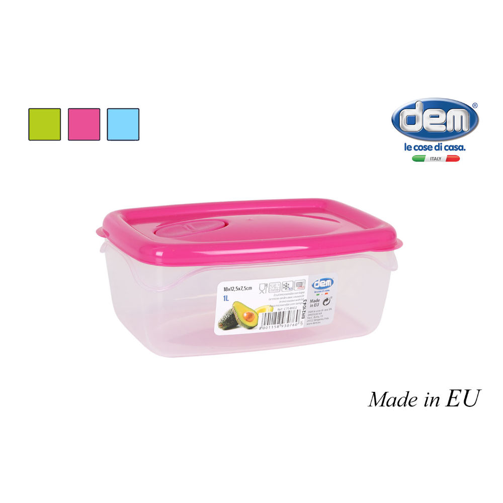 CESTINO DA PRAZO 1L ERMETICO MICROONDE RETTANG.Dem