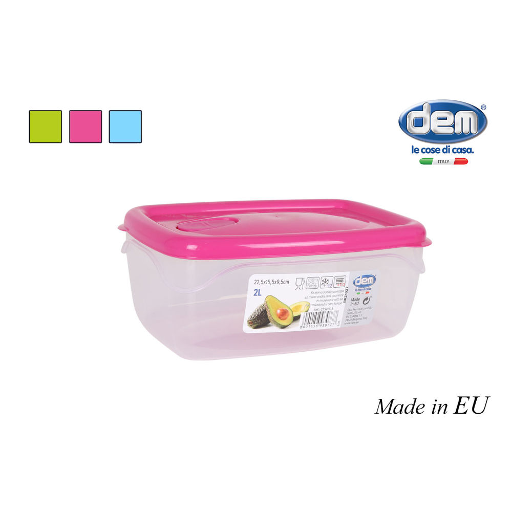 CESTINO DA PRAZO 2L ERMETICO MICROONDE RETTANG.Dem