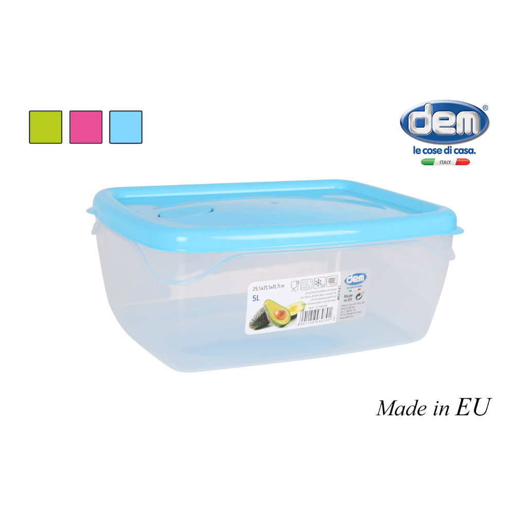 CESTINO DA PRAZO 5L ERMETICO MICROONDE RETTANG.Dem
