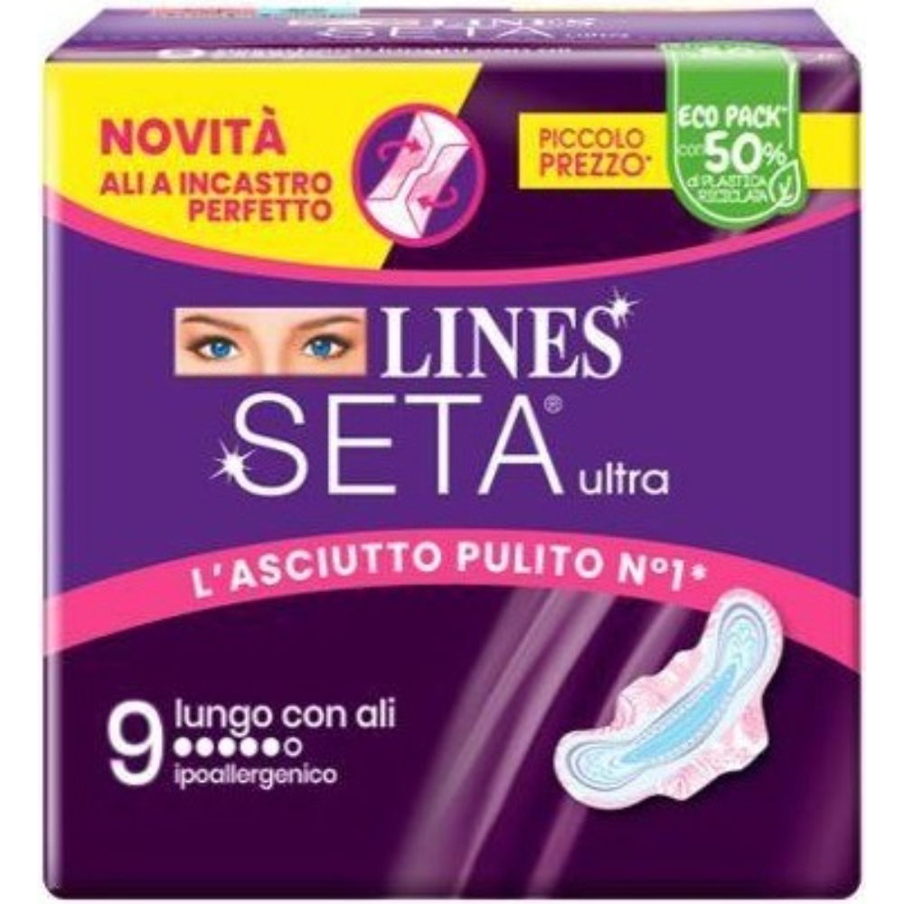 Lines Seta Ultra Lungo con Ali a Incastro - 9pzLines