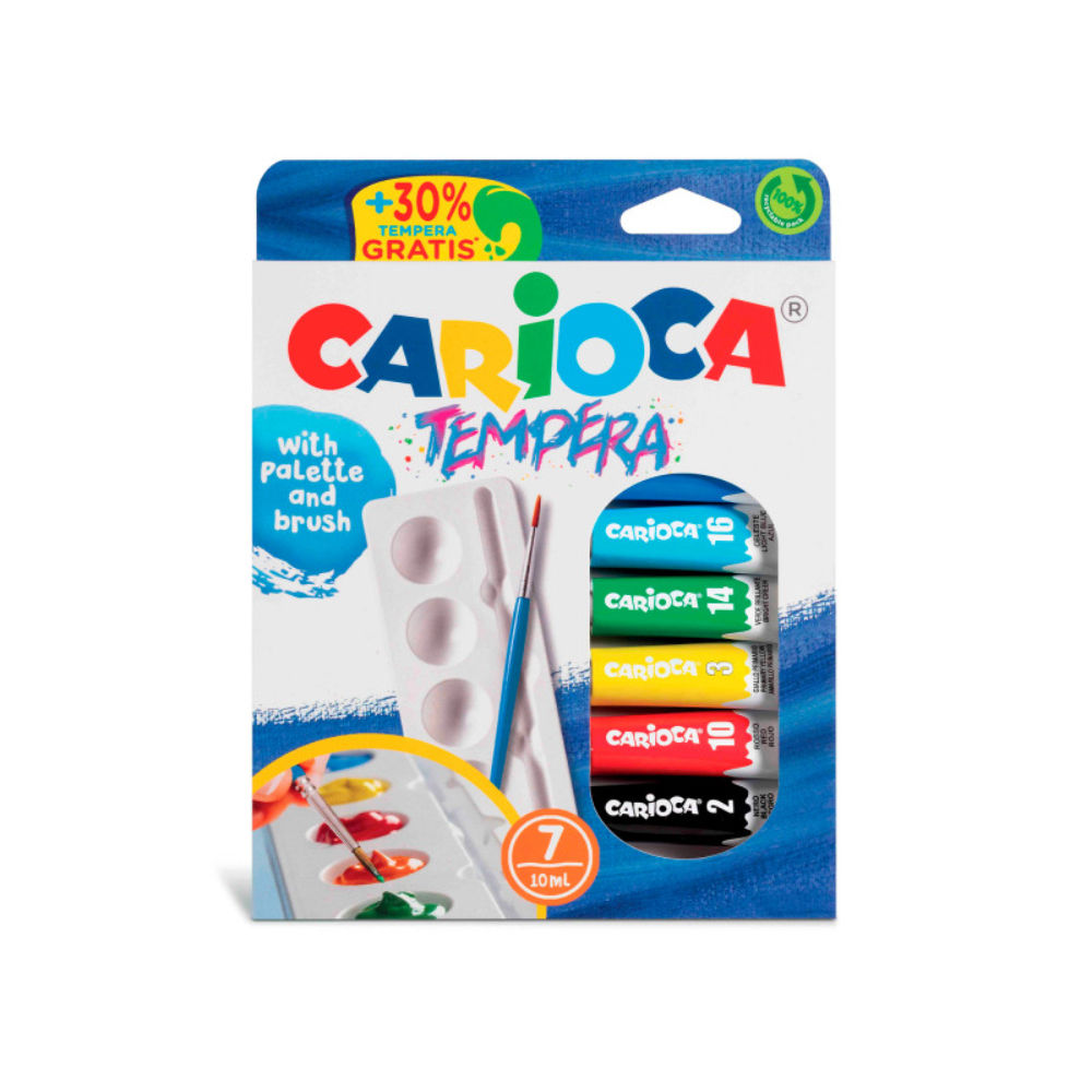 CARIOCA TEMPERA IN TUBI 7,5ML 7PZCarioca
