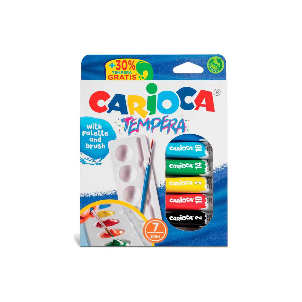 TEMPERA CARIOCA LAVABILE CF. 7 TUBI 7,5ML  40011Carioca