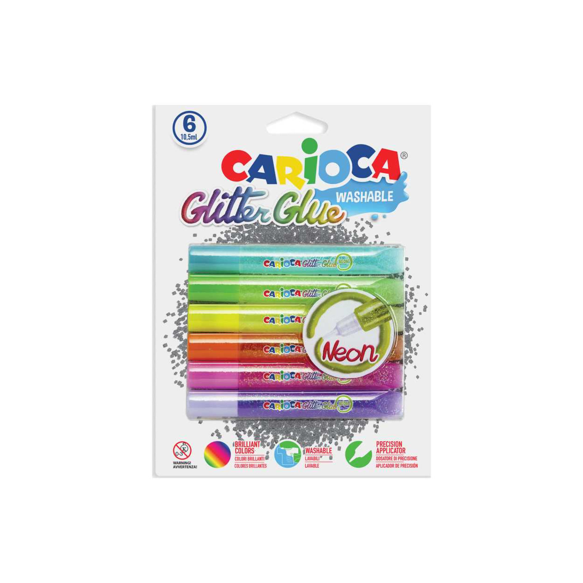 COLLA GLITTER CARIOCA   6 PZ. MIX COL. 42112Carioca