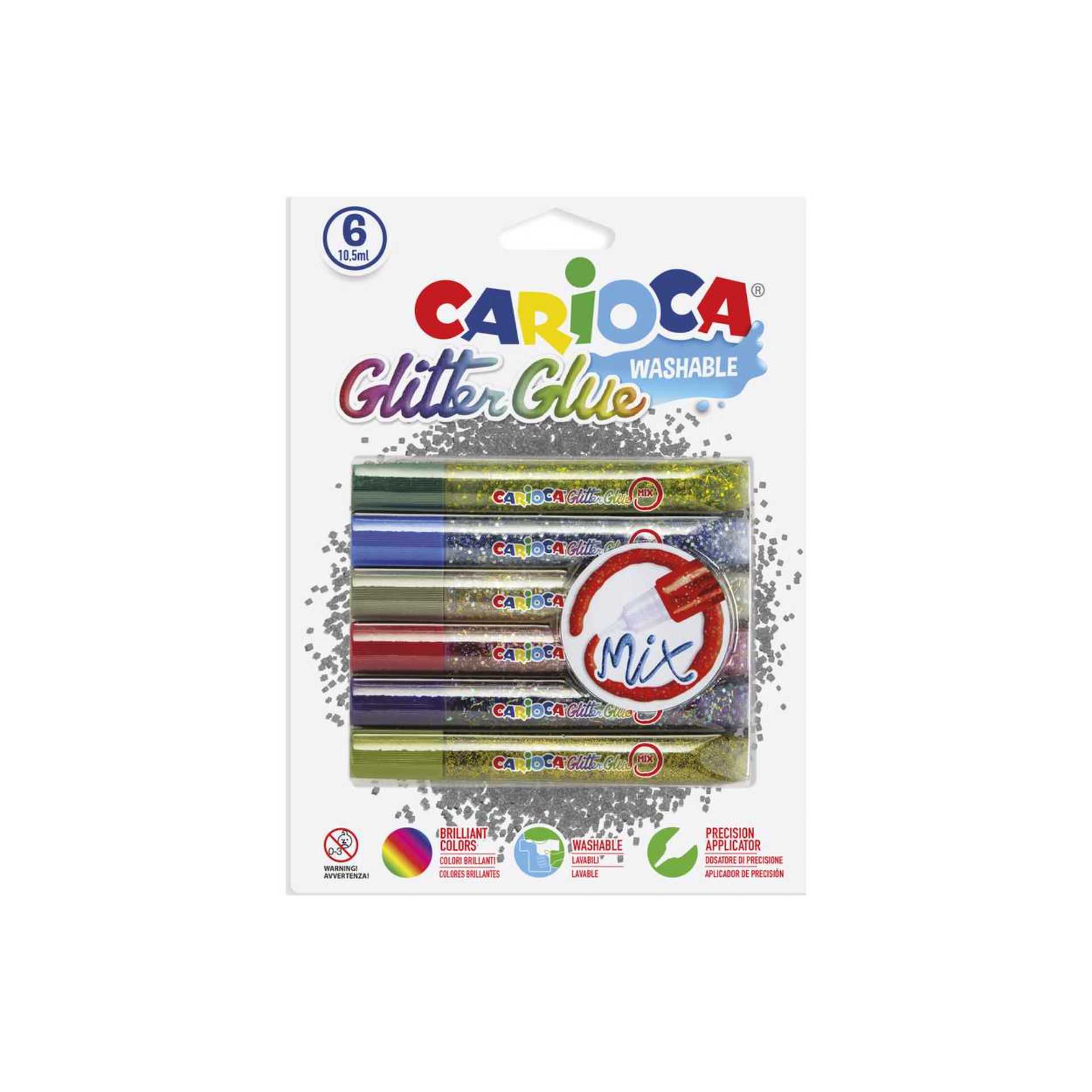 COLLA GLITTER CARIOCA   6 PZ. CLASSIC  42110Carioca