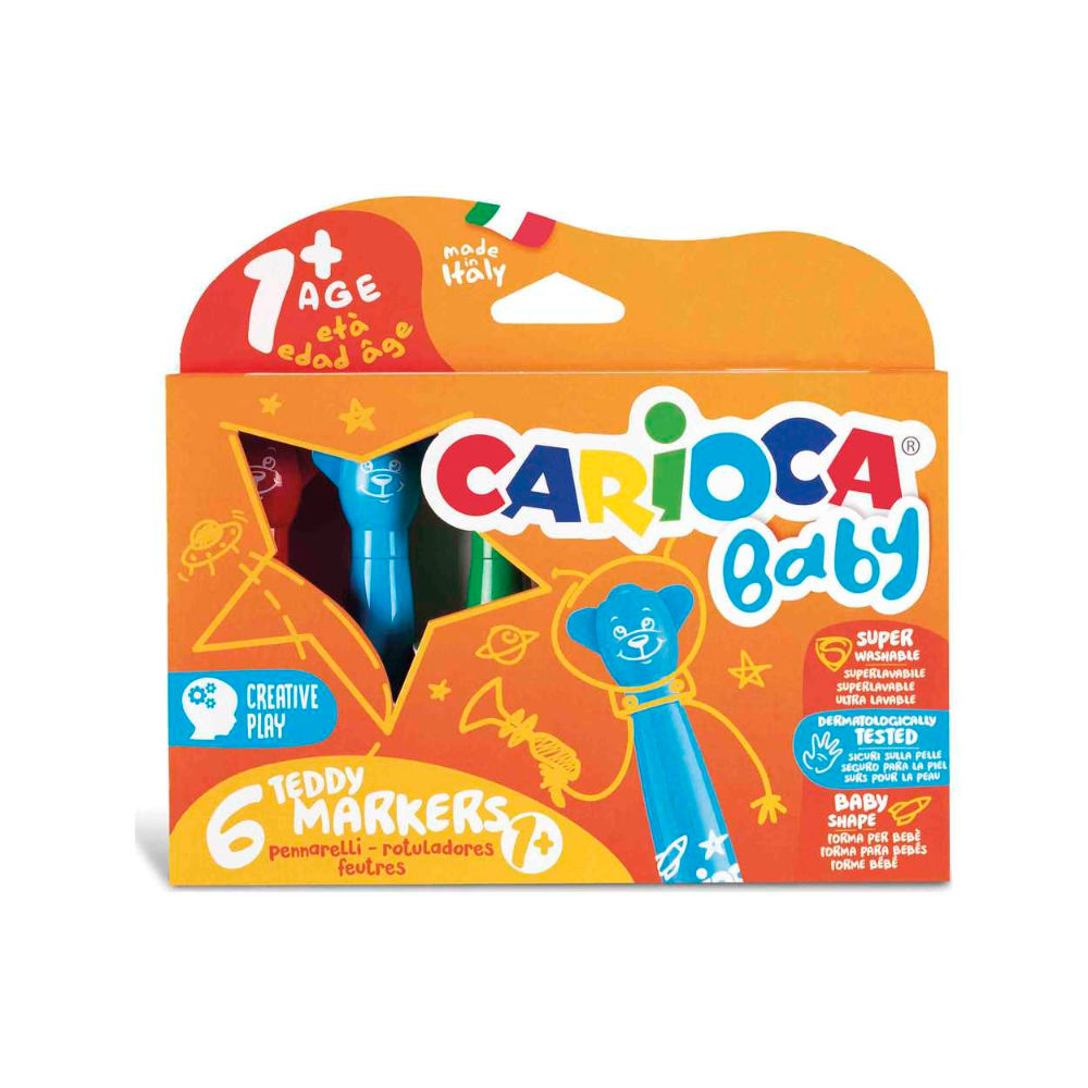 PENNARELLO CARIOCA TEDDY 1 SCATOLA 6 COL. 42815Carioca