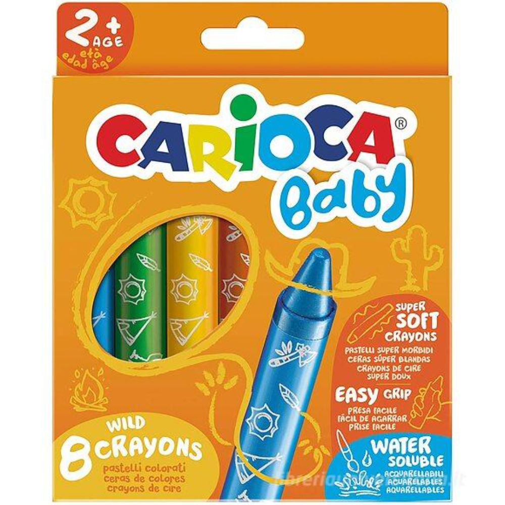 PASTELLI CERA CARIOCA BABY 2+ SCATOLA 8 COL. 42892Carioca