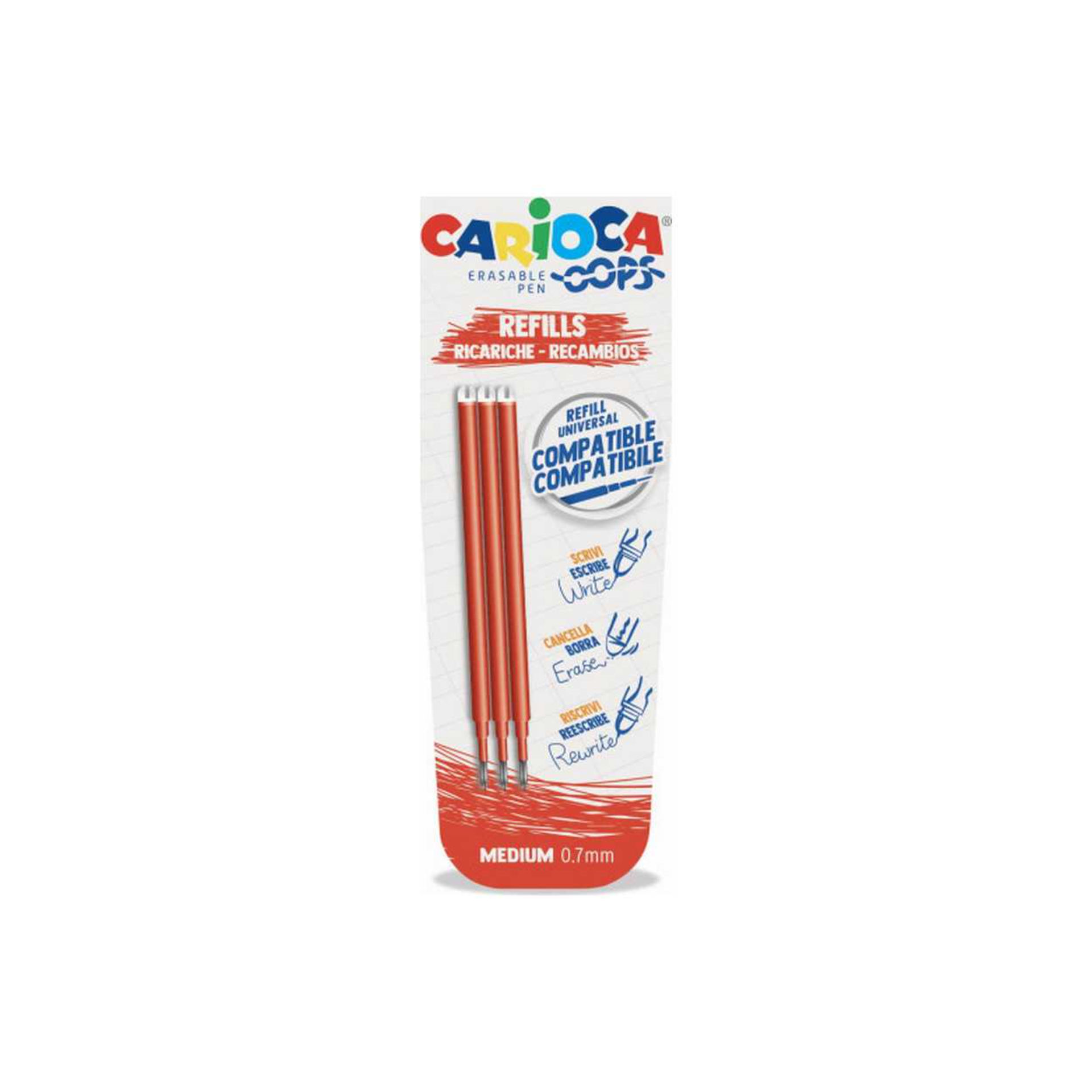 CARIOCA OOPS REFILL RED 3PCSCarioca