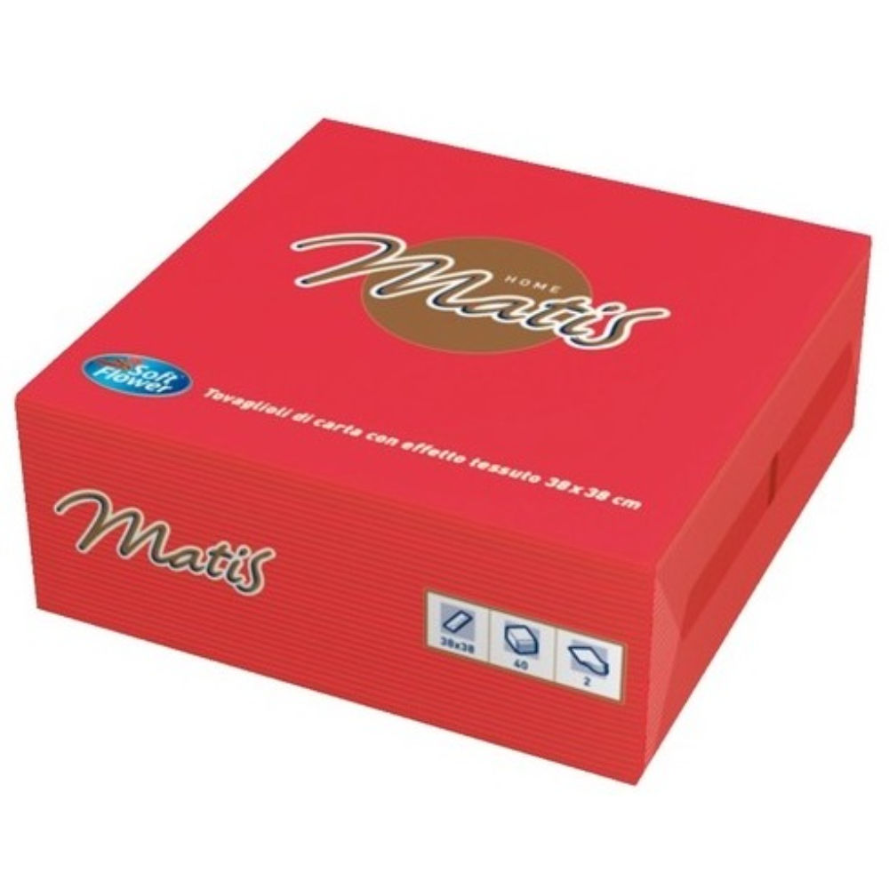 Matis Tovaglioli 38x38cm Rosso - 40pzMatis