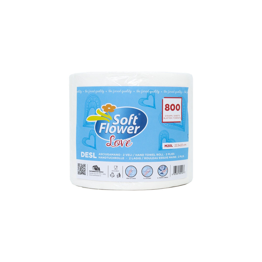 SOFT FLOWER LOVE ASCIUGAMANO 2 VELI 800 STRAPPISoft Flower