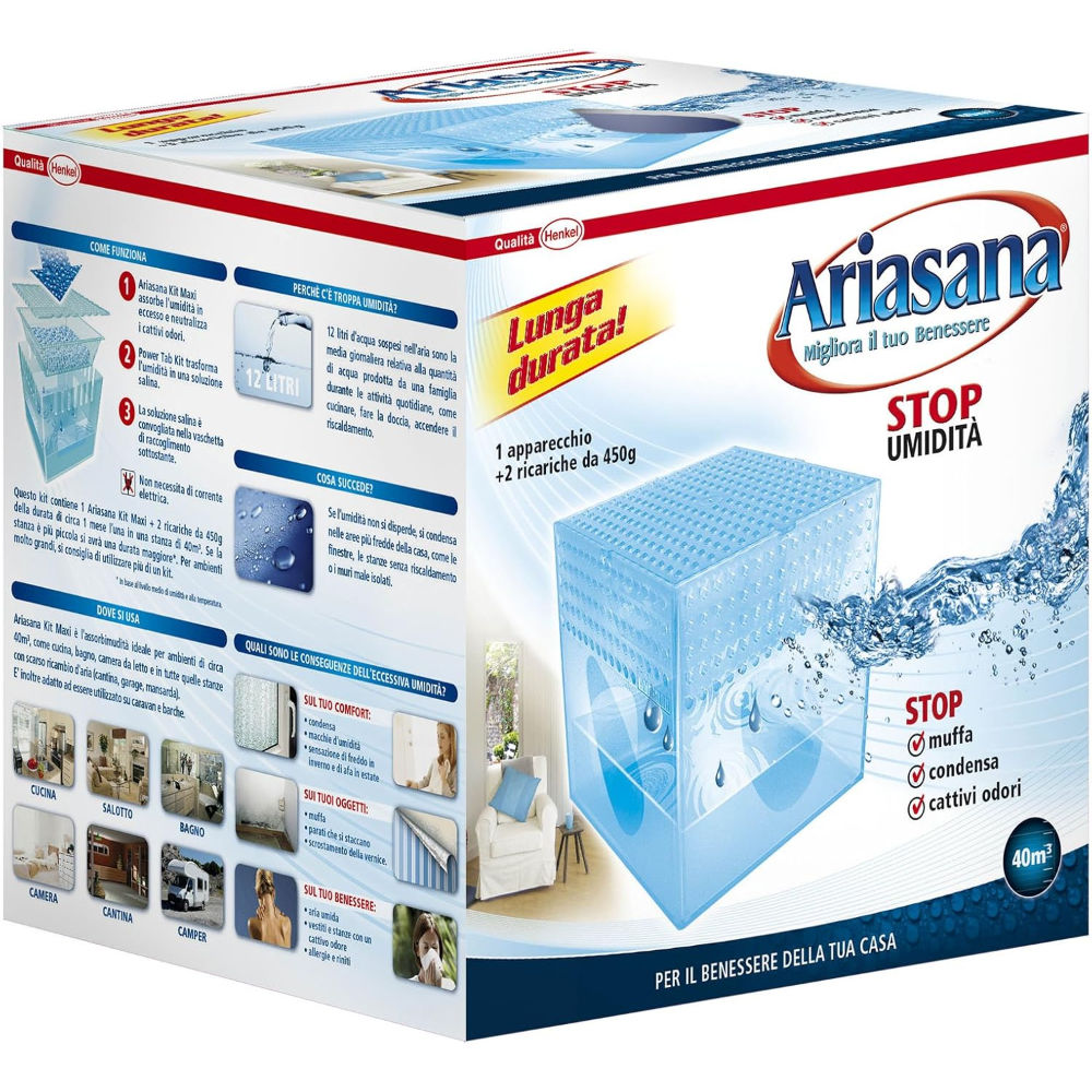 ARIASANA KIT MAXI DEUMIDIFICATORE + 2 RICARICHEAriasana