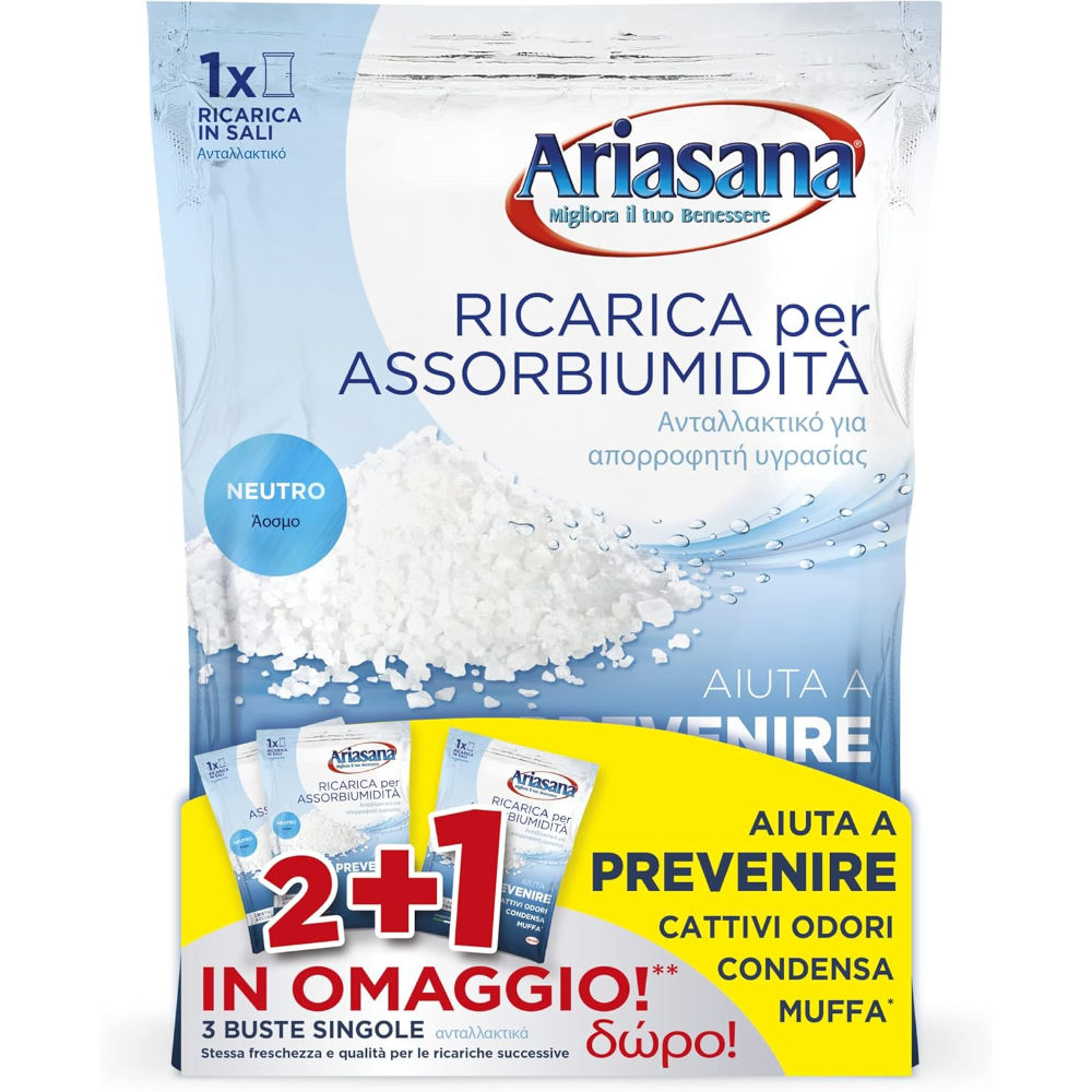 ARIASANA RICARICA SALI ASSORBIUMIDITÀ INODORE 3X 450GAriasana