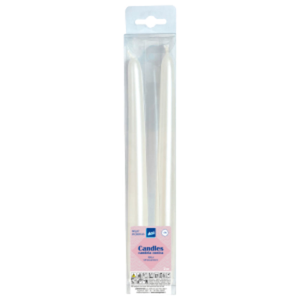 CANDELA CONICA - PERLA METALLIZZATO - 2PZDea