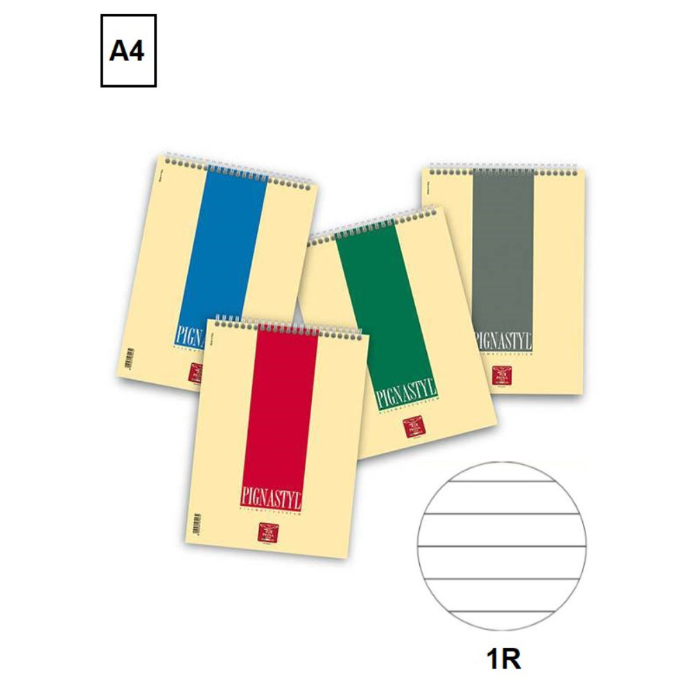 PIGNASTYLE BLOCCO SPIRALATO A4 - RIGHE 1RPigna
