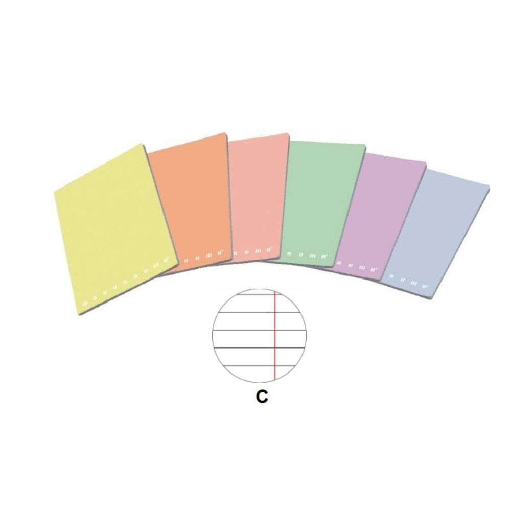 QUADERNO A4 MONOCROMO PASTEL 80g/m²- RIGHE CPigna
