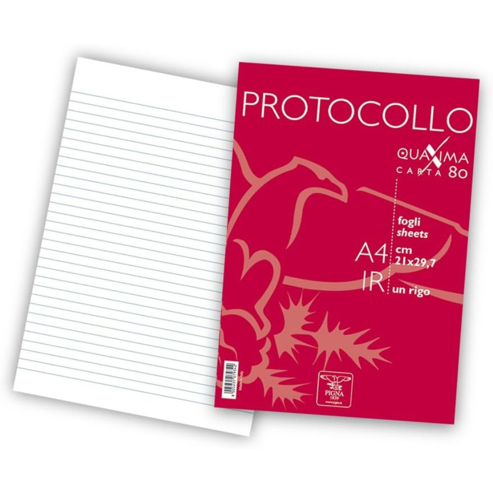 FOGLI PROTOCOLLO 80g/m² RIGHE 1R 20 FOGLIPigna