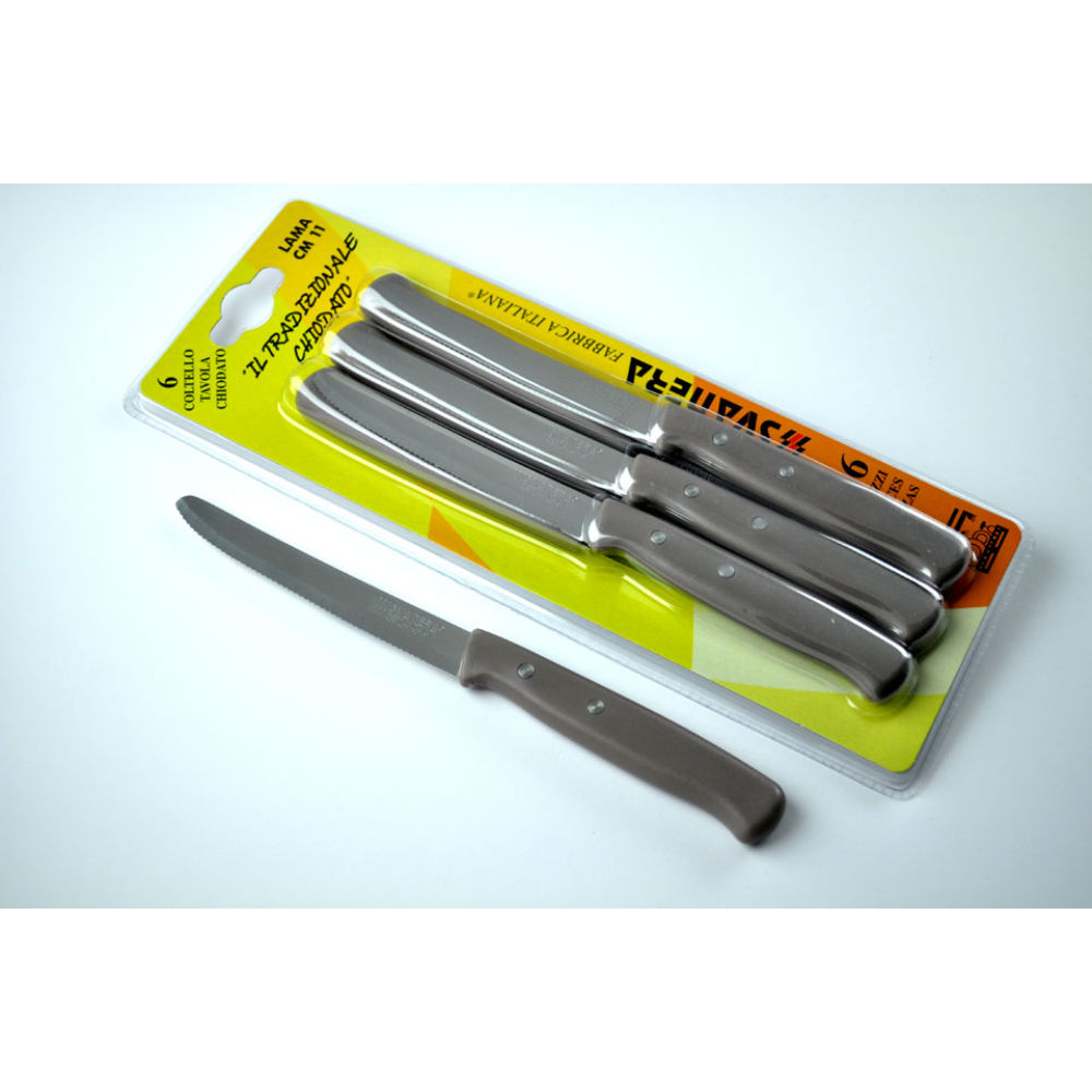 JO 6 COLTELLI 11CM - MANICO TORTORA CHIODATOSvanera