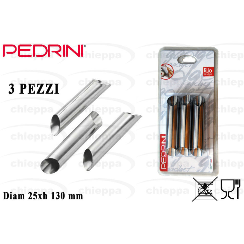 FORMA PER CANNOLI MM, 125, 3 PZ, BLISTERPedrini