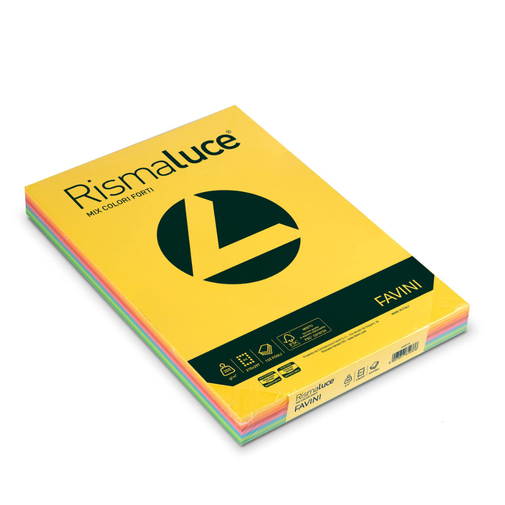 RISMA LUCE MIX COLORI A4 200g - 50 FOGLIFavini