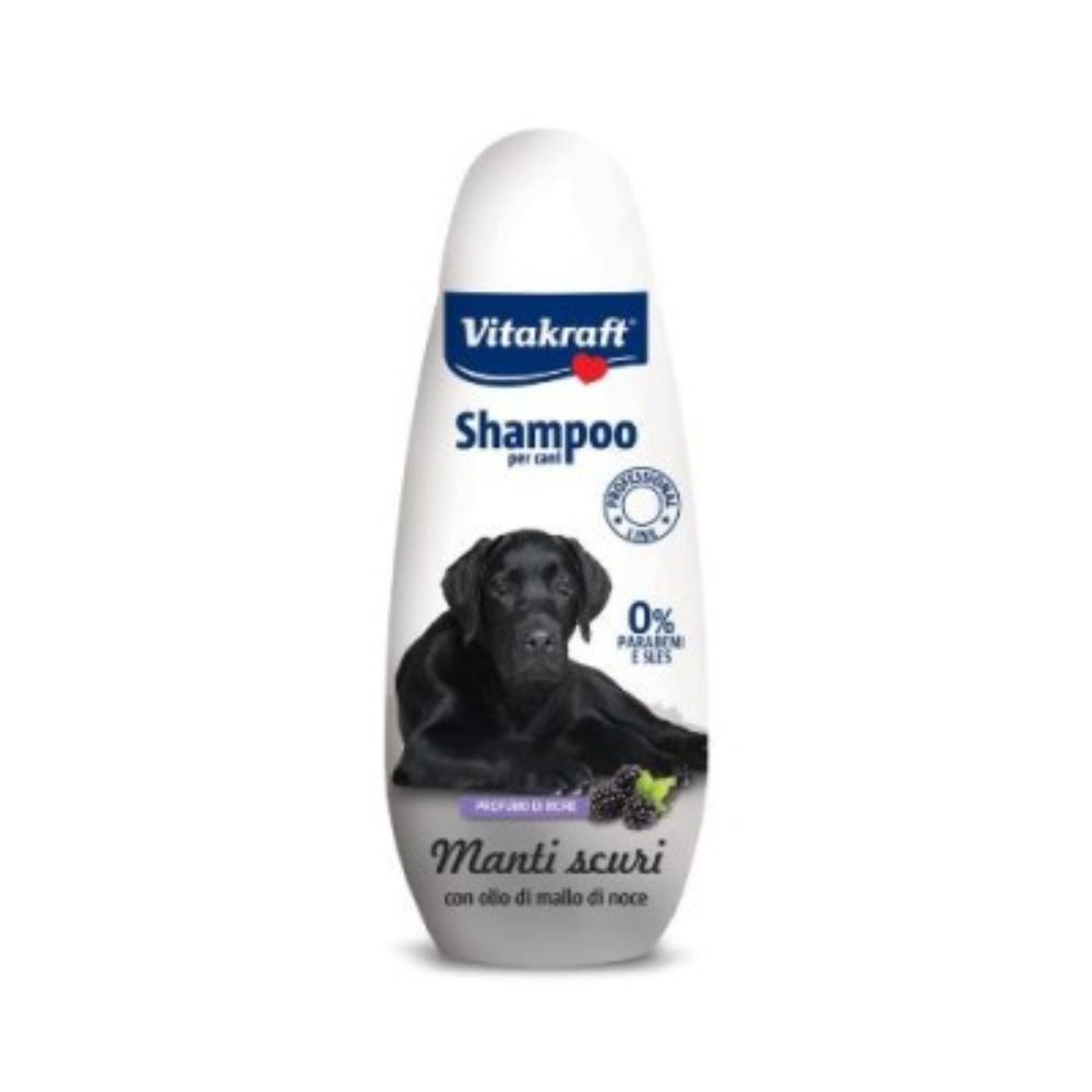 Shampoo Cani 250ml - Manti Scuri con Olio di Mallo di NoceVitakraft